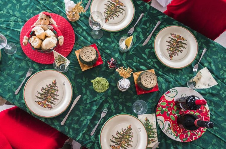 decoración de la mesa en Nochevieja